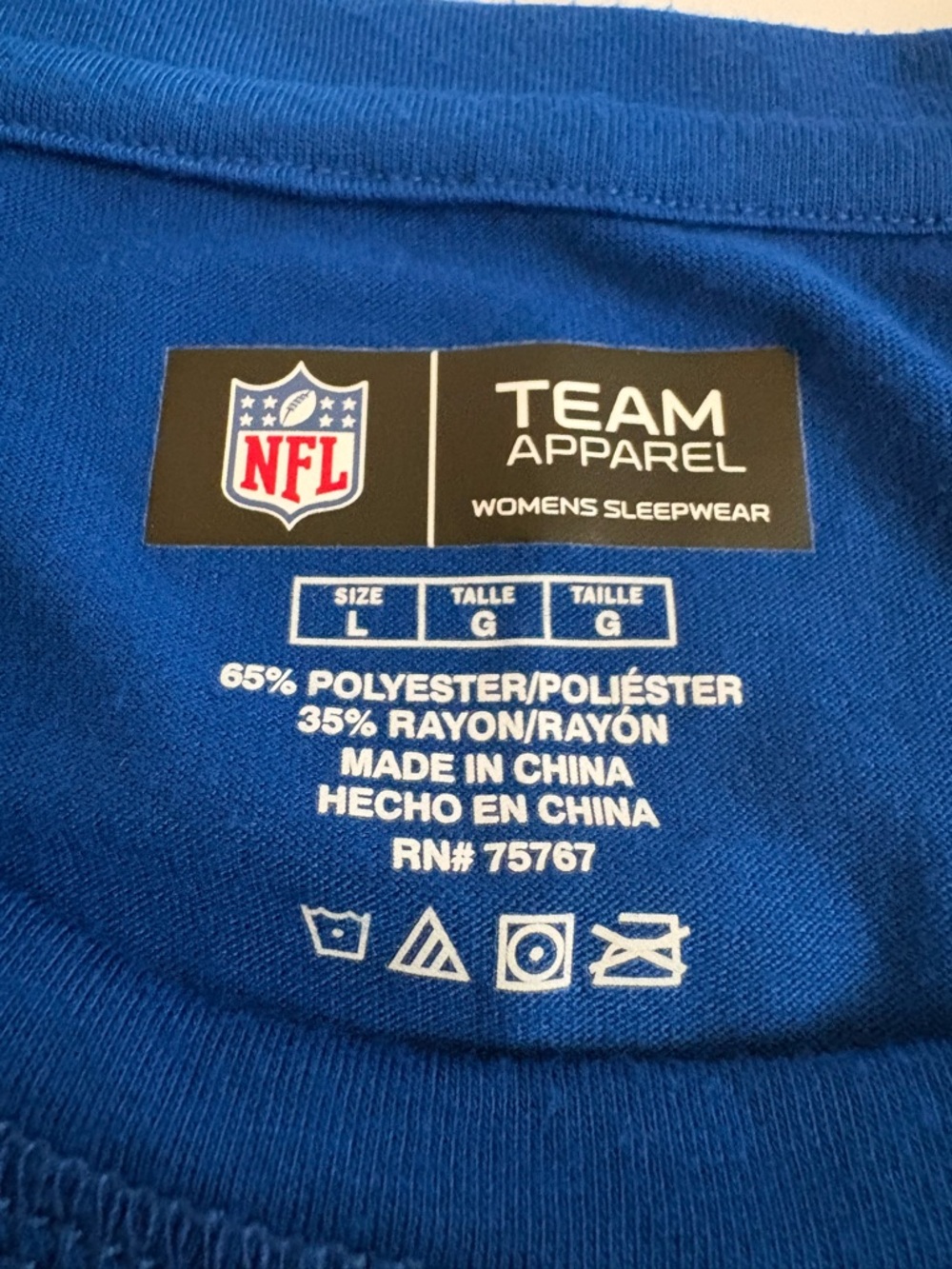 NFL Royal Blue Indianapolis Colts Team Apparel Women's Tee Large - Picture 4 of 6